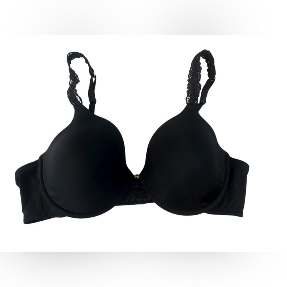 Natori Black Lace Trim Bra NWT 38 C